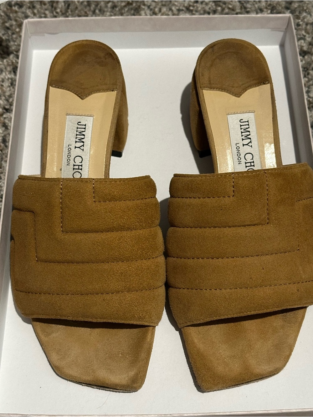 Jimmy Choo Women's Themis 45 Suede Mules - Shade Camel